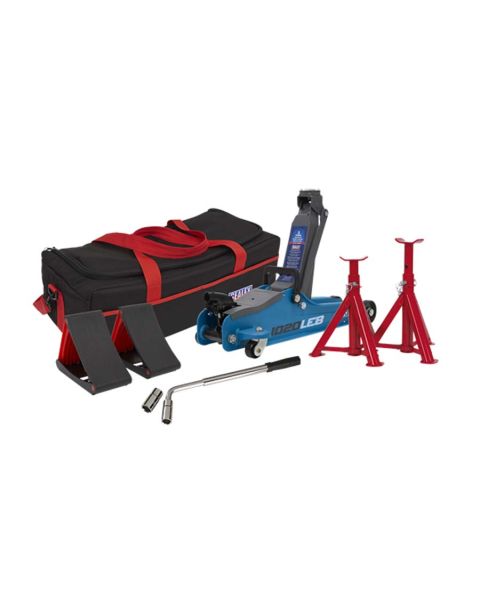 trolley-jack-2-tonne-low-entry-short-chassis-accessories-bag-combo-blue-1020lebbagcombo