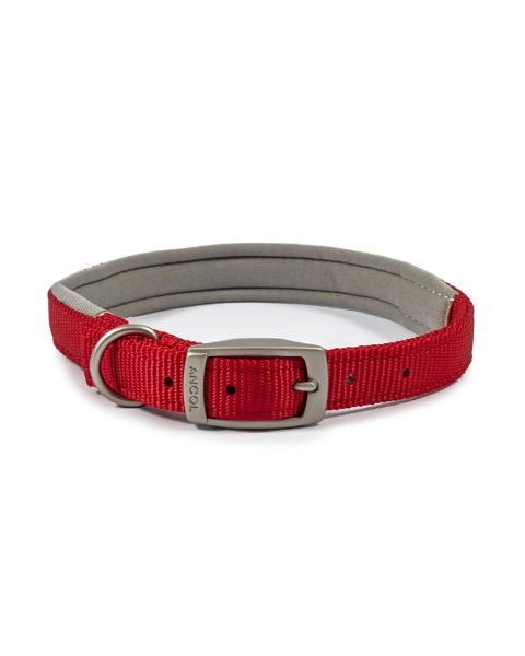 Ancol Viva Padded Buckle Collar Red 